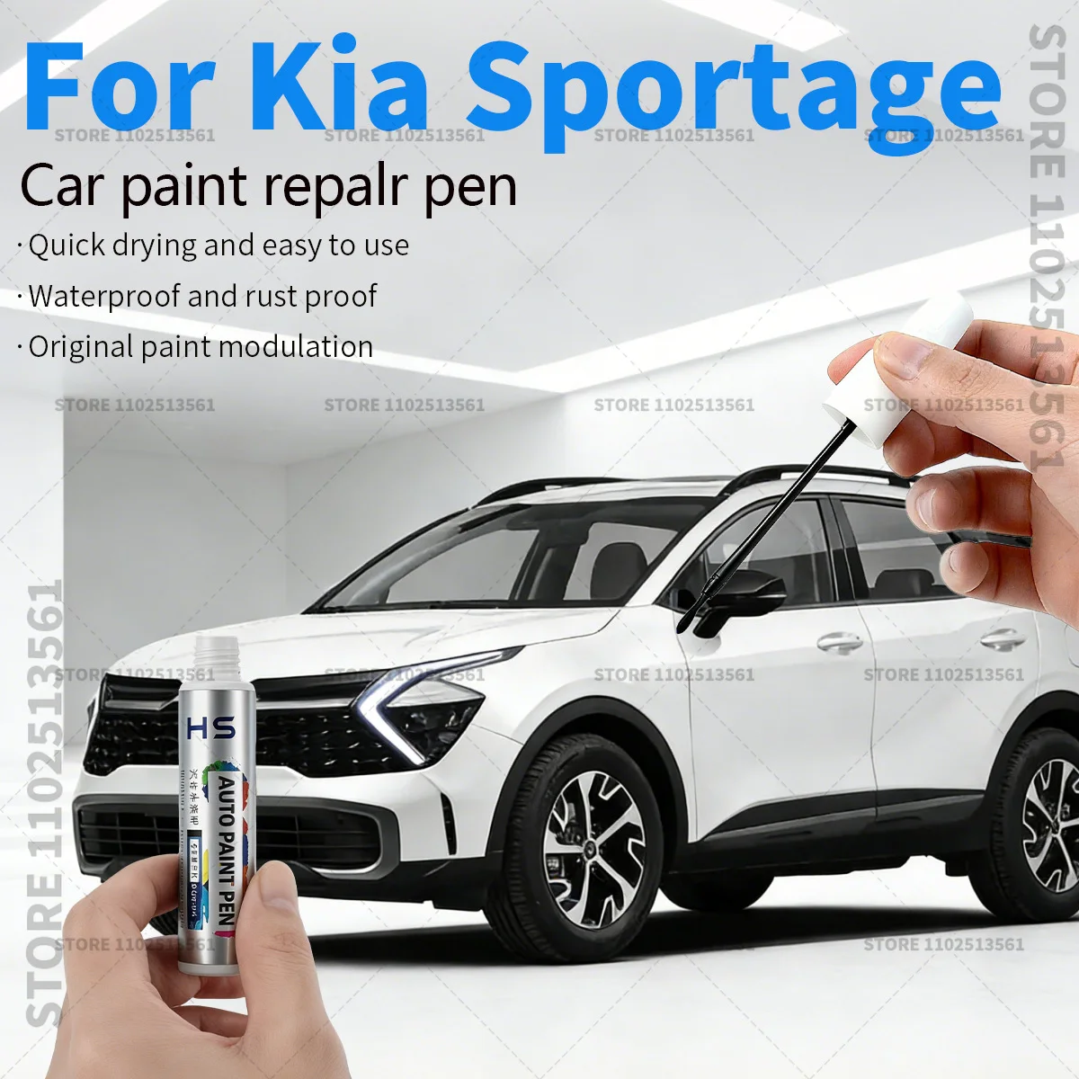 

Карандаш для ремонта краски, средство для удаления царапин, аксессуары для авто DIY, черный, белый, зеленый, серебристый, красный цвета, для Kia Sportage 2010-2025 SL QL NQ5