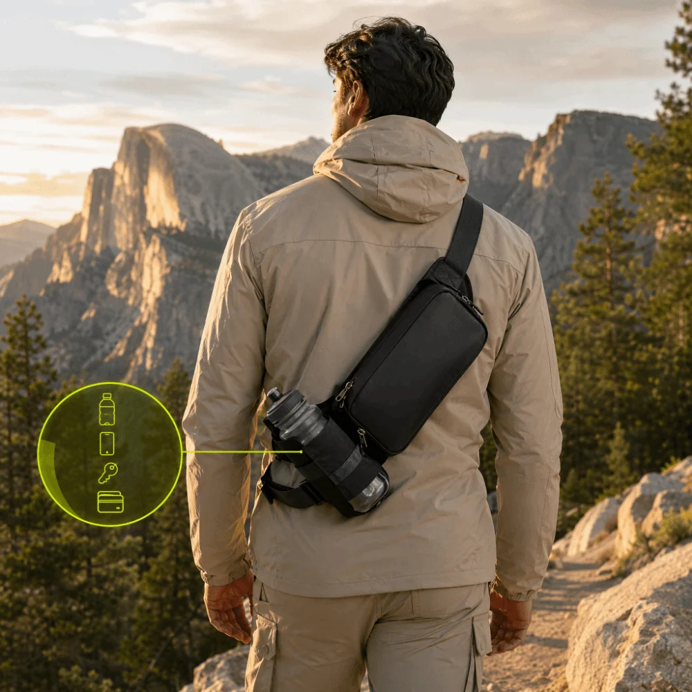 Large Capacity Sports Waist Bag Dual-use Portable Waterproof Waist Bag Multifunctional Anti-slip Outdoor Chest Bag