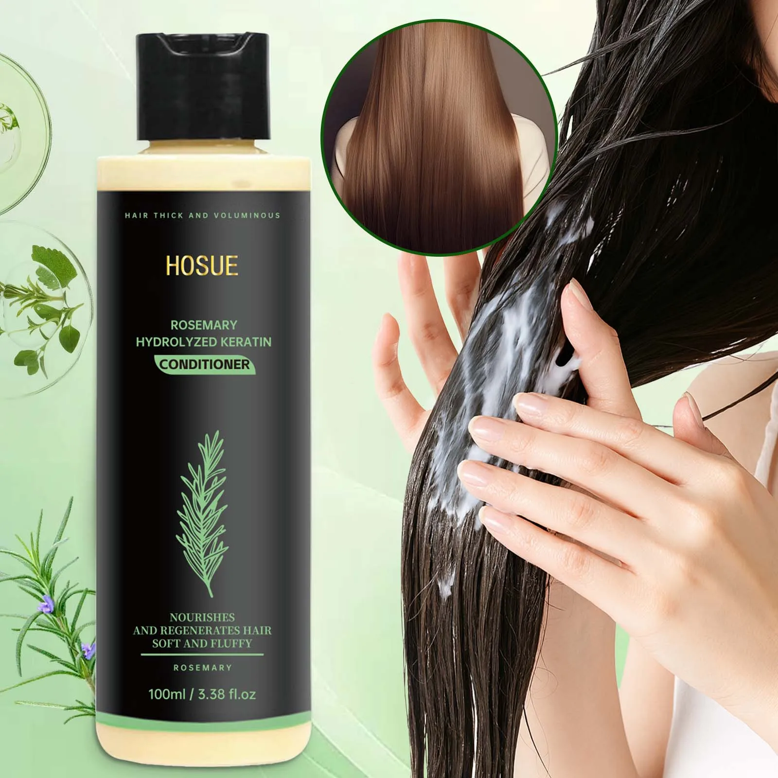 Rosemary Hair Care Shampoo Conditioner Set Gentle Anti-dandruff Oil Control Refreshing Scalp Cleansing Hair Volumizing Care view 3