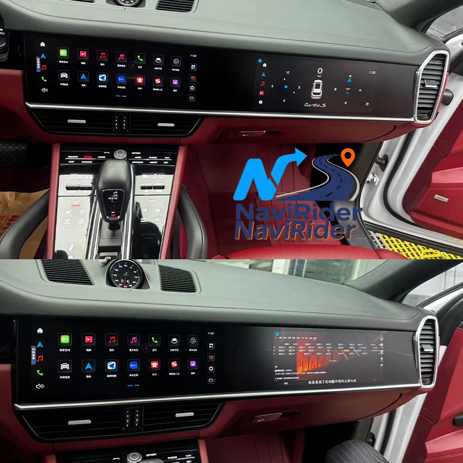 

Для Porsche Cayenne PCM 5.0 2018-2023 двойная система автомобильный мультимедийный плеер стерео GPS двойной экран Android Auto Carplay