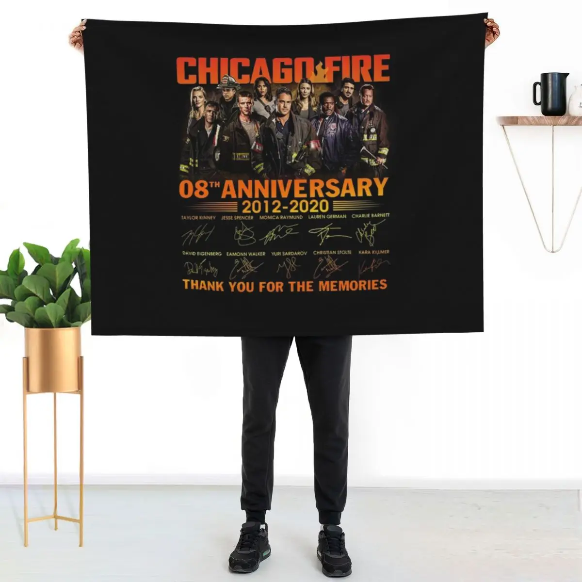 CHICAGO -FIRE 8TH ANNIVERSARY 2012 2020 THANK YOU FOR THE MEMORIES Throw Blanket Baby Designers Luxury St Blankets