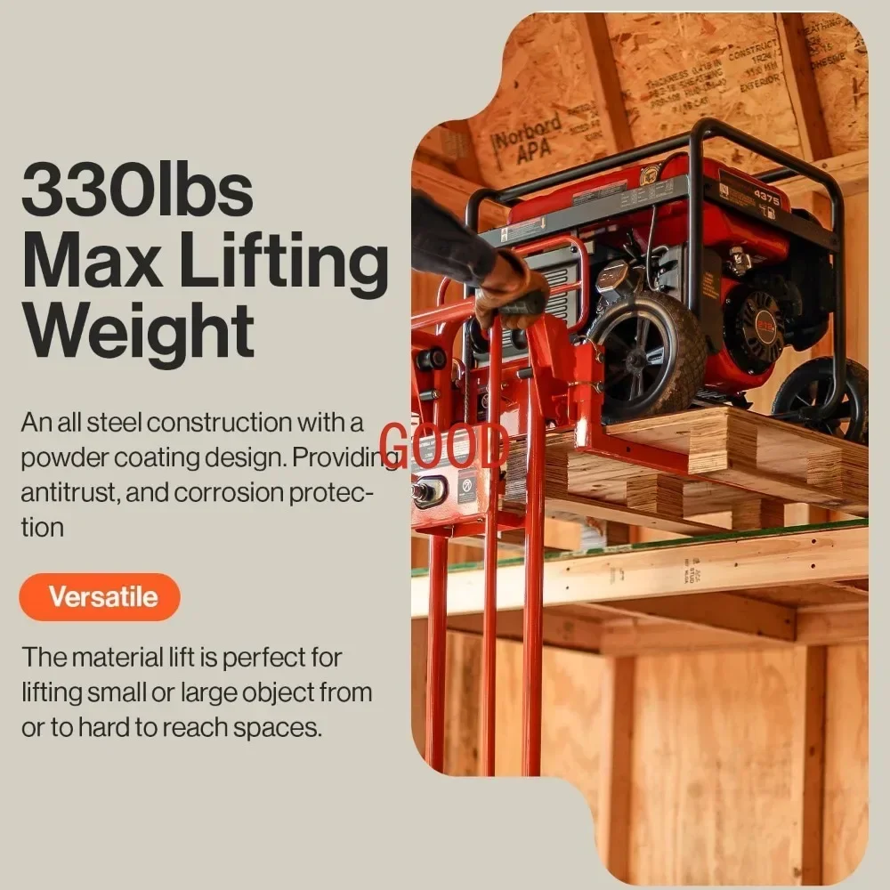 TAO Material Lift Winch Stacker, Pallet Truck Dolly, Lift Table, Fork Lift, 330 Lbs 40
