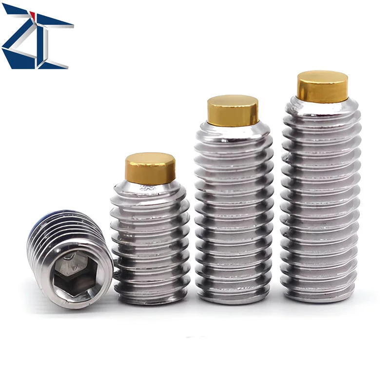 ZSBCPS Stainless Steel Brass Stopper Hex Socket Set Screw Industrial Grade Locking Stop Screw Fastener for Machinery