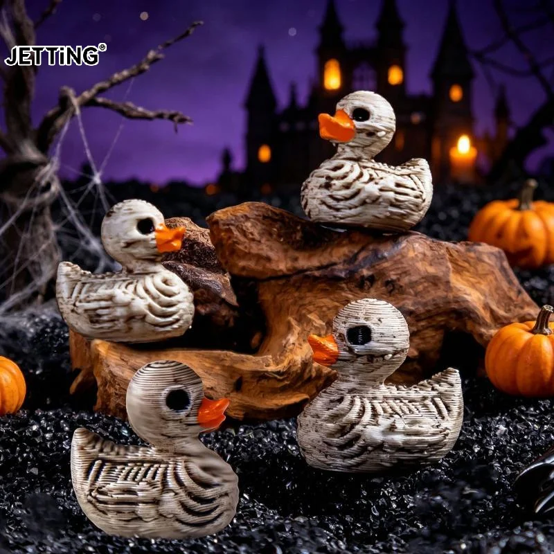 20-Pack 0.6in Gothic Cute Skull Ducks - Resin Figurines For Halloween, Gothic Home, Office, Party - Compact Desk Decor