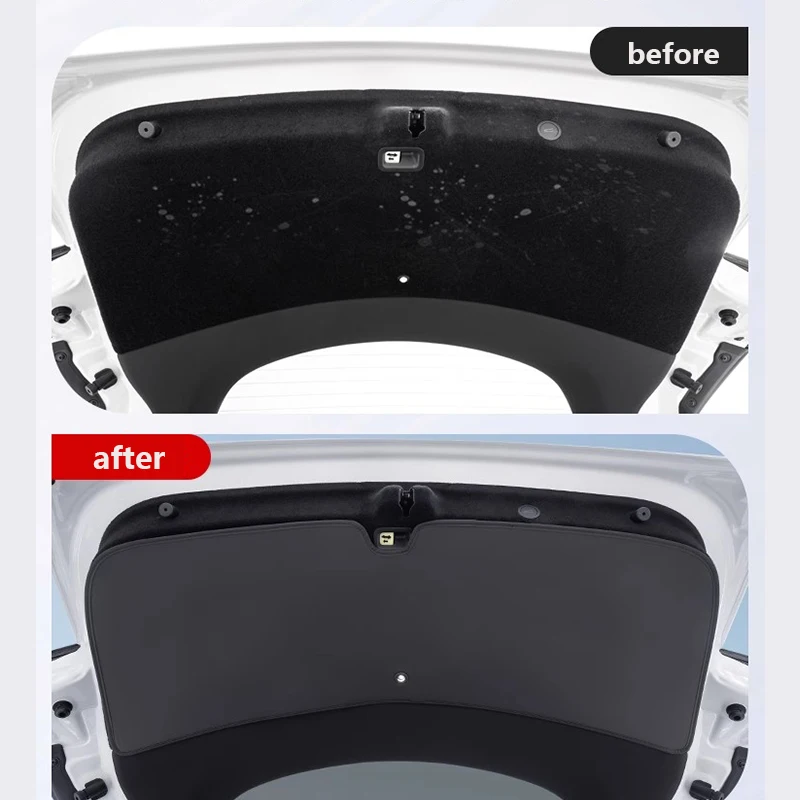 ل تسلا نموذج Y العرعر الجذع الباب الخلفي الحرس وسادة جلدية جذع البضائع بطانة اللوحة الخلفية واقية مكافحة القذرة وسادة اكسسوارات السيارات #2