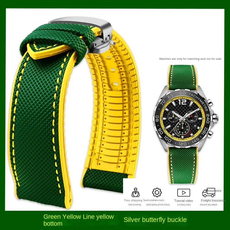 Canvas-Nylon-Kautschukarmband, 20 mm, 22 mm, 24 wasserdichtes Armband für Breitling Omega IWC Citizen TUDOR Hamilton Uhr Herrenzubehör