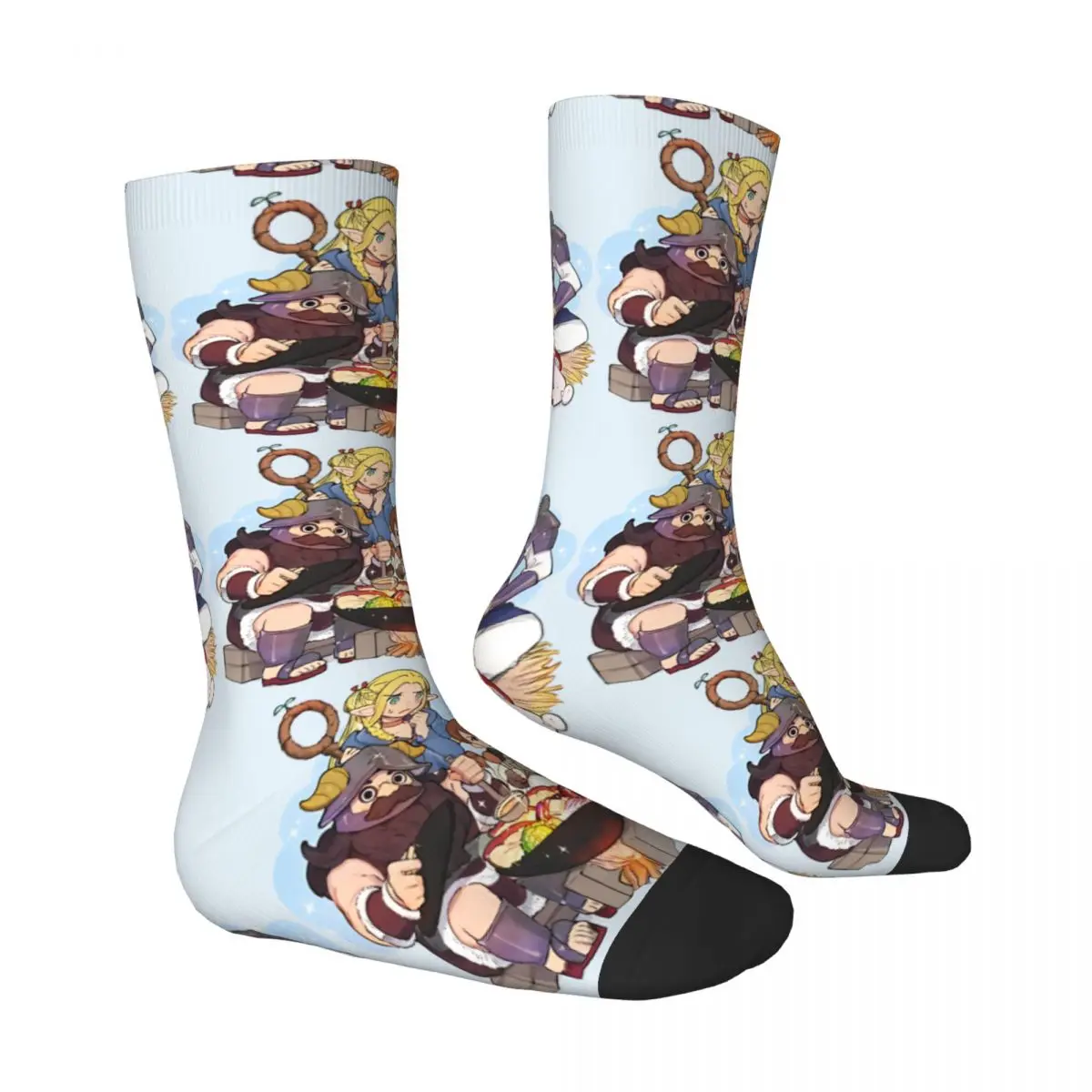 Japanese Anime Socks Dungeon Meshi Leisure Stockings Autumn Non Skid Couple Socks Comfortable Graphic Outdoor Socks