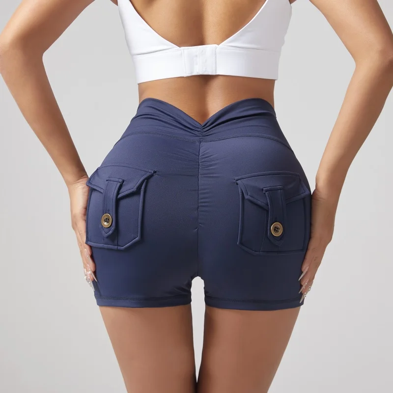

Workout Fitness Training High Waist Scrunch Butt Seamless Sports Yoga Biker Shorts With Pocket for Women