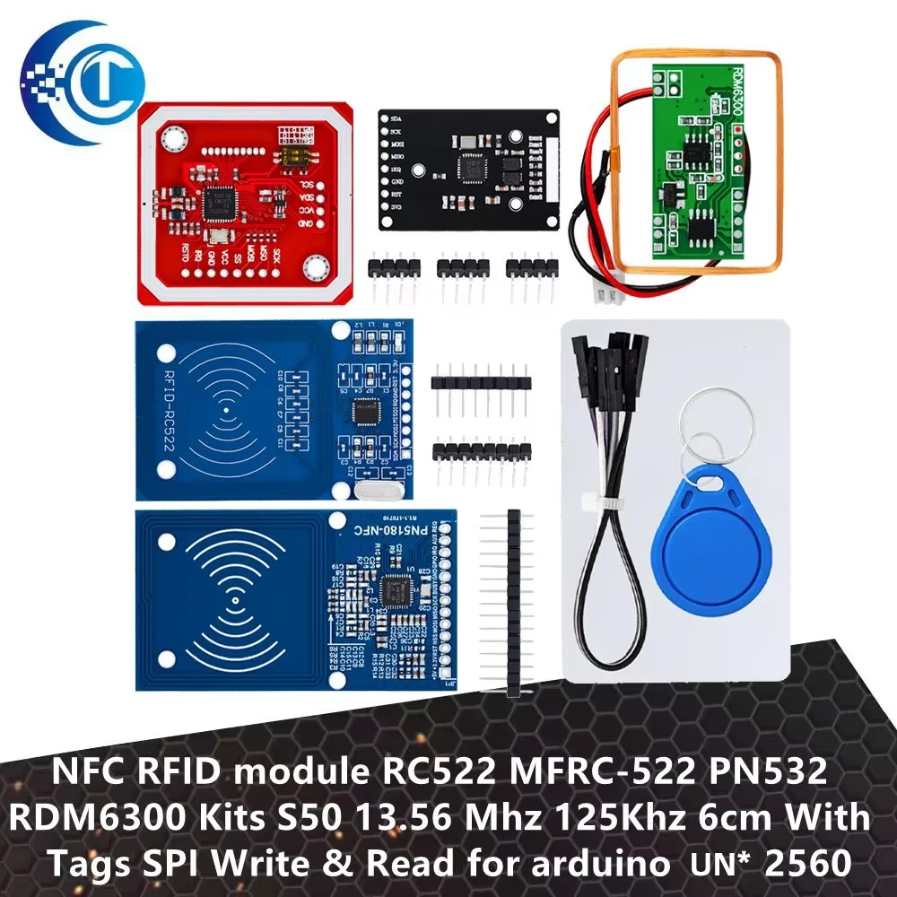 NFC RFID module RC522 MFRC-522 PN532 RDM6300 Kits S50 13.56 Mhz 125Khz 6cm With Tags SPI Write & Read for arduino for uno 2560