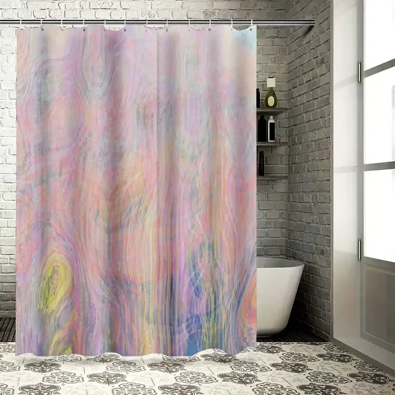 

Красочная занавеска для душа с мягкими пастельными тонами для декора ванной комнаты, современный художественный дизайн, водонепроницаемая тканевая занавеска для душа, набор Ava