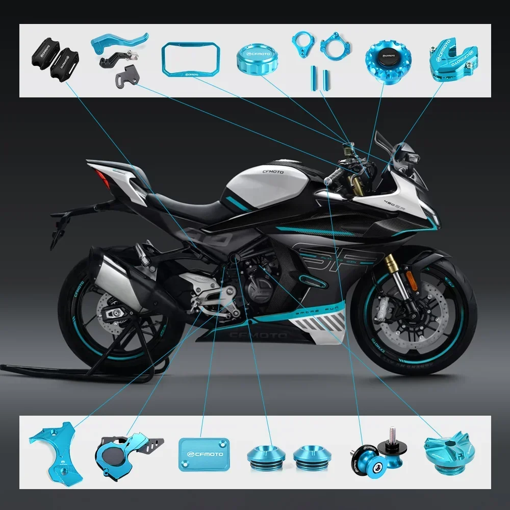 

FOR CFMOTO 450SS 450SR 450 Fuel Tank Pads Knee Grips Anti-slip Sticker Rearset Footrest Frame Crash Pads Guard moto accessories