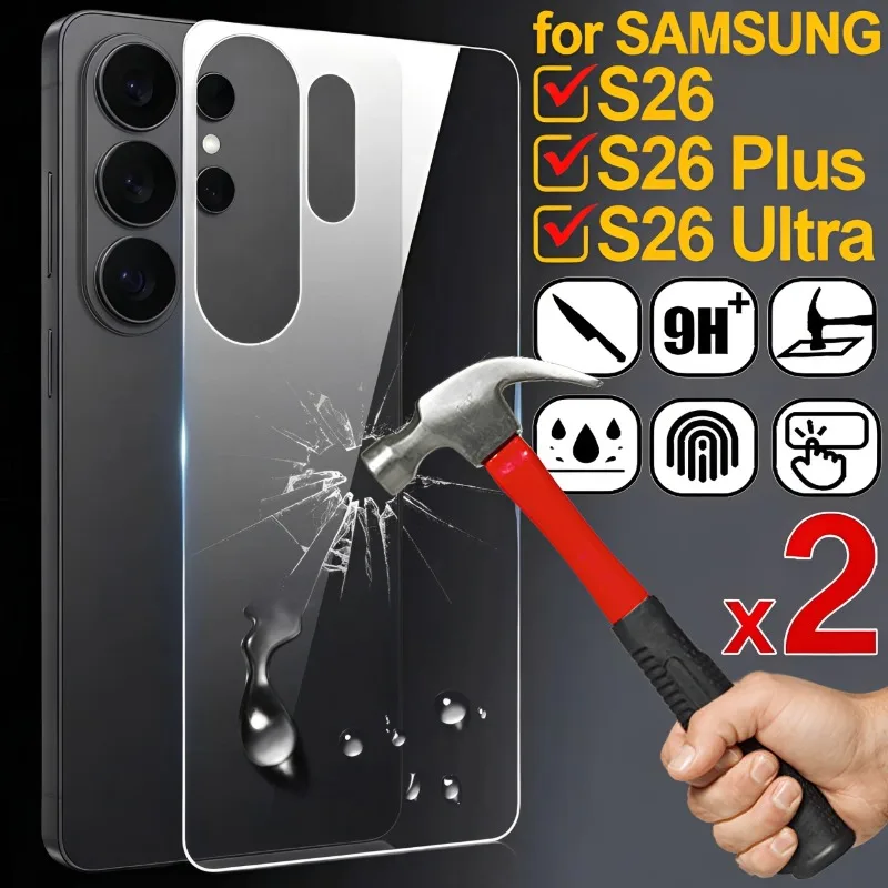 

1-2 шт. защитных пленок для задней панели телефона, закаленное стекло с твердостью 9H, задние пленки для Samsung Galaxy S26 Plus Ultra S26+ S26U