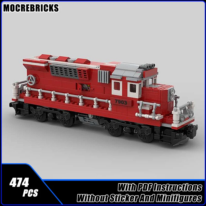 

MOC Red Canadian Pacific Locomotive EP20 Локомотив Push-Along Heavy-Haul Локомотив Строительные блоки Модель Кирпичи Игрушки Рождественский подарок