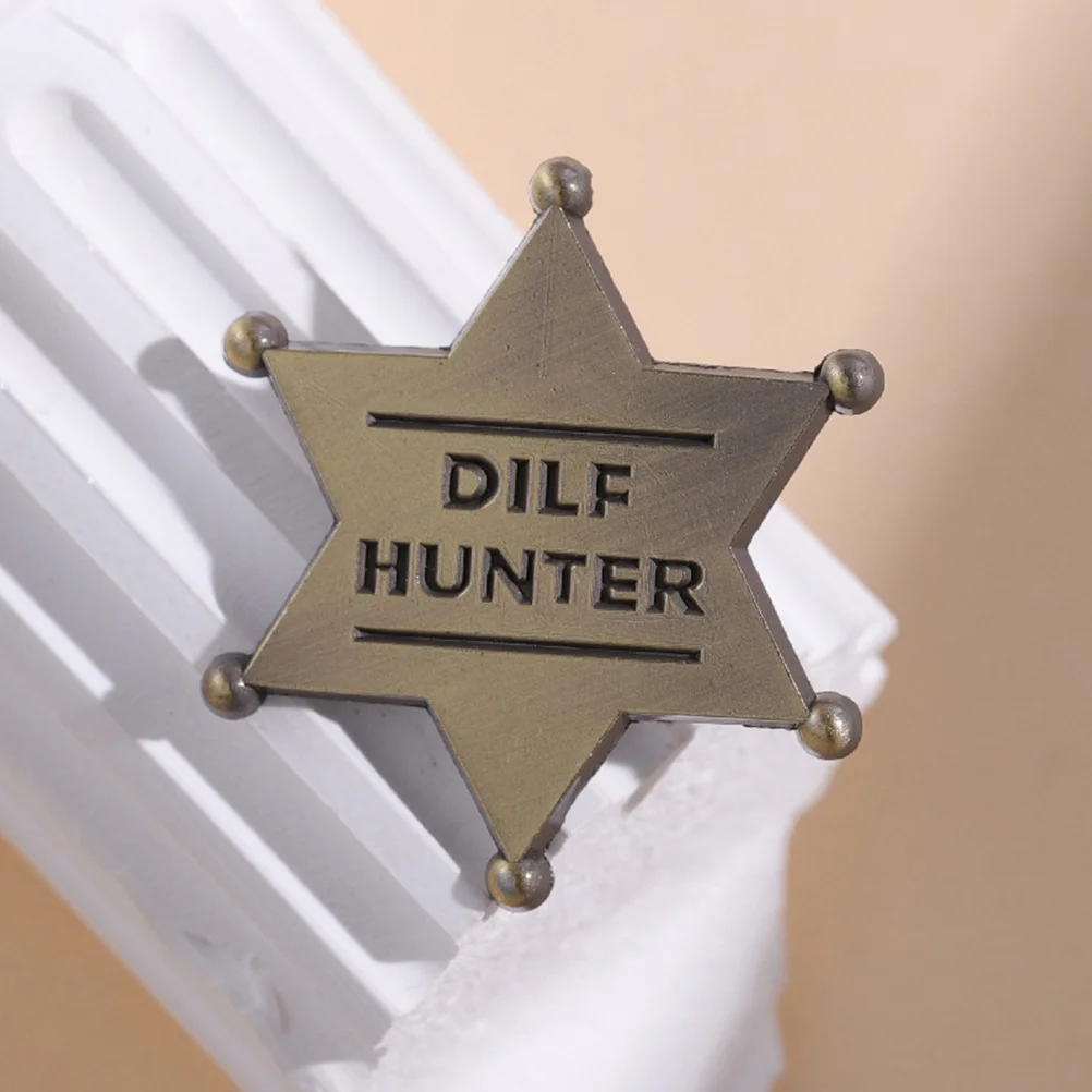 2pcs Metal Lapel Pin Hunter Badges Creative Hexagram Lapel in Clothing Decoration badge pin metal badge pin