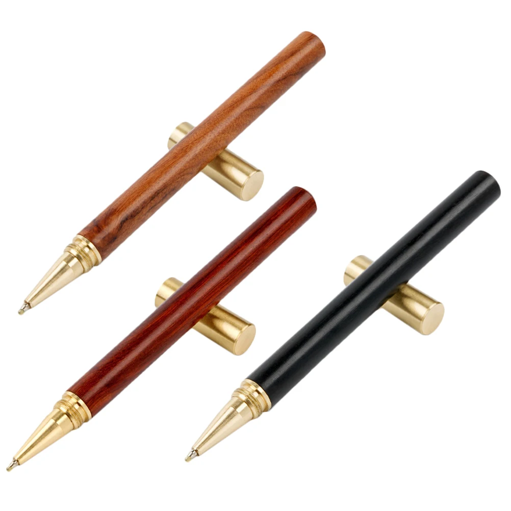 

3 Pcs Ballpoint Pen Neutral Pen Retro Sign Pens Wooden Gel Pens Office Supplies Gifts Cool Writing Tools Red Sandalwood Black