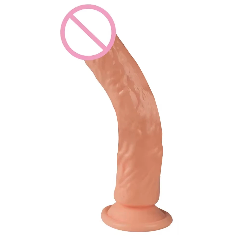 Dildo realista de 7 tamaños, color carne, con ventosa, masturbador femenino, estimulador de clítoris, pene grande, juguetes sexuales lésbicos para mujeres