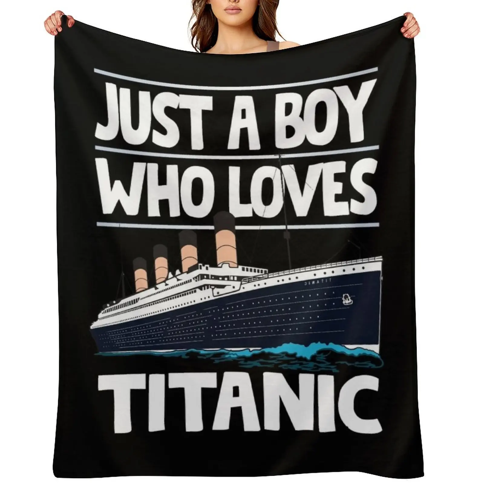 Solo un chico que ama el Titanic - Manta de regalo para niños amantes del barco Titanic, edredón para sofá, mantas a cuadros suaves y hermosas