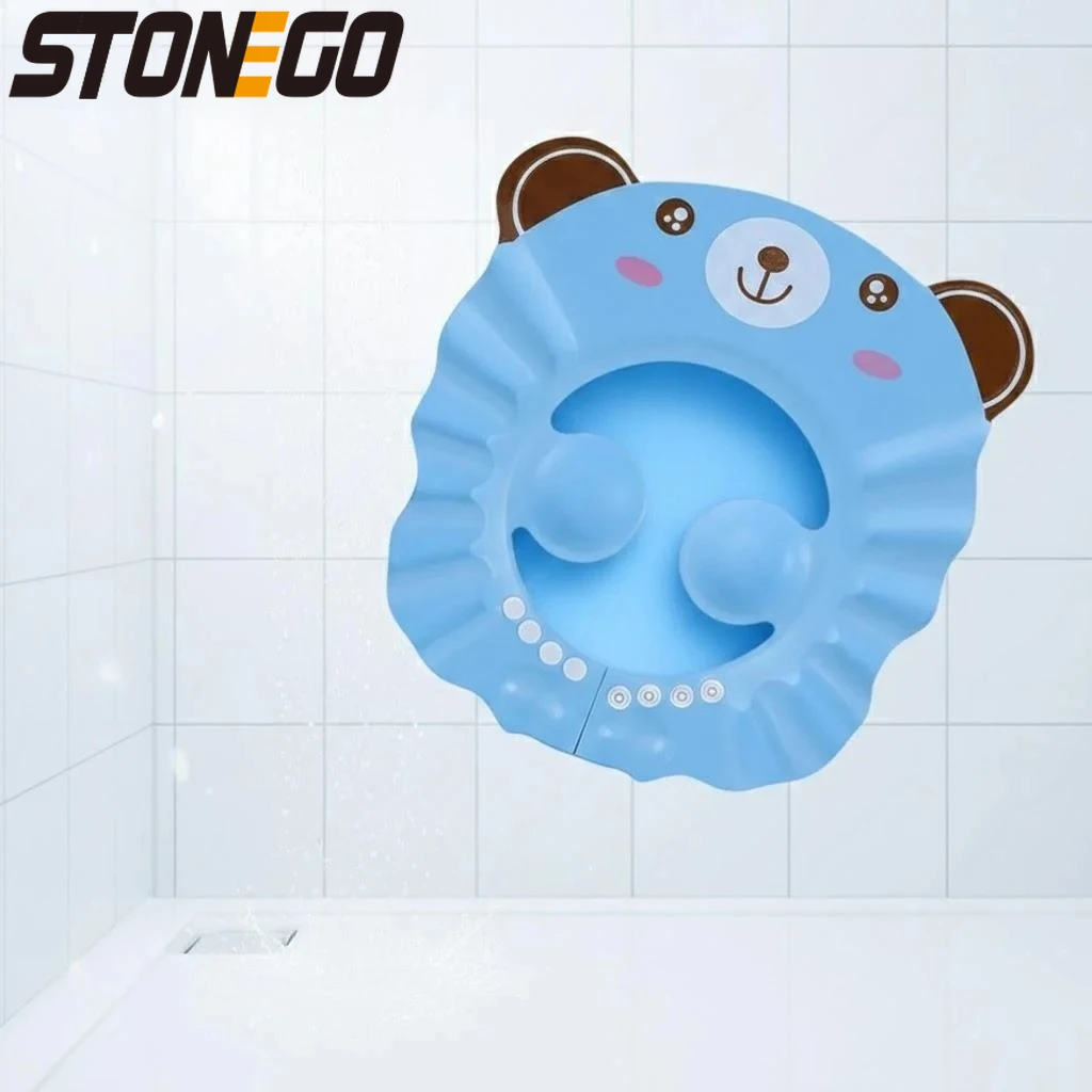 

Новая регулируемая детская шапочка для душа с защитой ушей, для мытья волос, аксессуар для купания детей и малышей