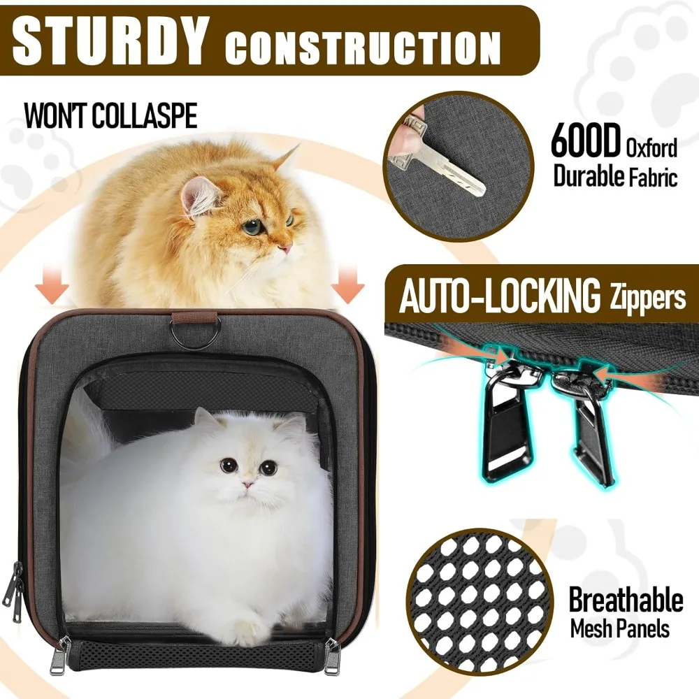 Small Dog Carrier Cage Soft Chihuahua/Softshell Big Cat Carrier Maine Coon/Pet Taxi Carrying Bag over 25lbs / Top Loader Travel