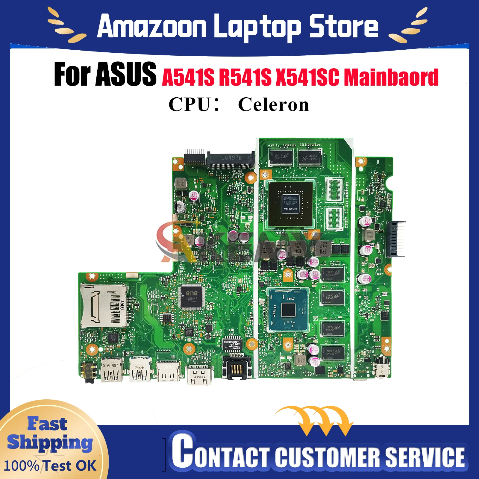 

X541SC Laptop Motherboard For ASUS VivoBook D541S X541SC X541S A541S F541S R541S Mainboard With Celeron CPU 100% tests OK stk