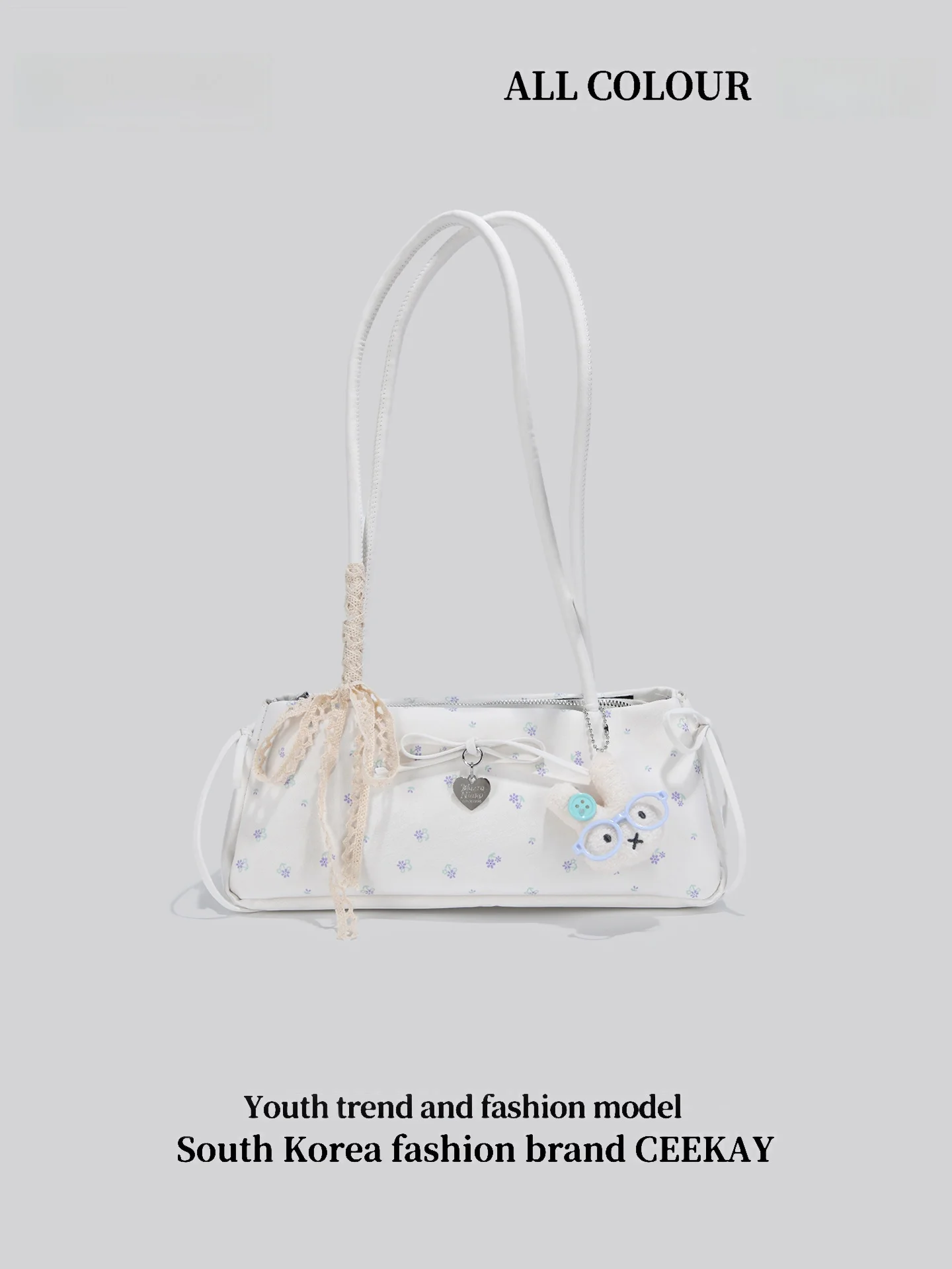 Original CEEKAY Floral Print  Bag Women's 2026 New Style Underarm Bag  Knot Single Shoulder Zipper Closure