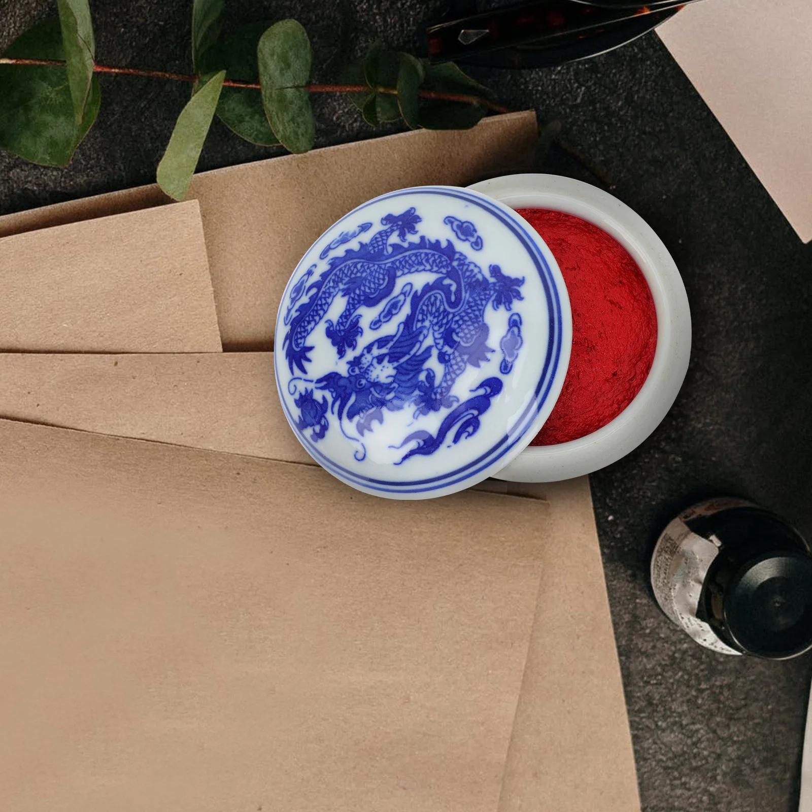 1 قطعة وسادة حبر العمل الفني السيراميك الحبر الأحمر لصق صندوق قوي موثوق على المدى الطويل استخدام الخط اللوحة مجموعة العرض #6