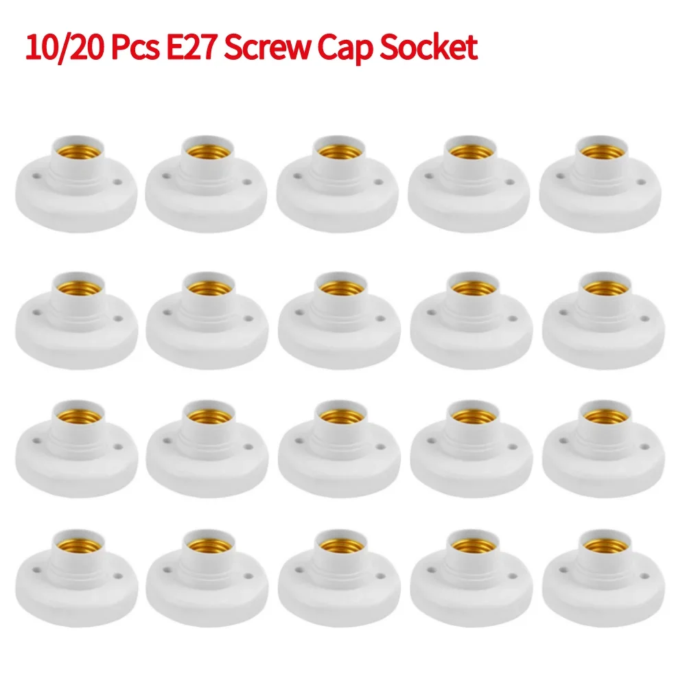 

10/20 Pcs/lot E27 Screw Cap Socket White/Black Ceiling Light Lamp Bulb Fixing Base Stand Light Bulb Holder E27 Light Accessories