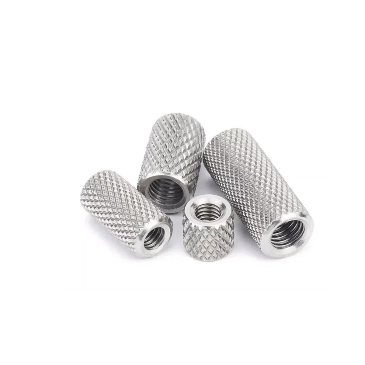 304 Stainless Steel Extended Cylindrical Flat Head Knurled Nut / Hand Twisted Nut M3M4M5M6M8M10M12M16