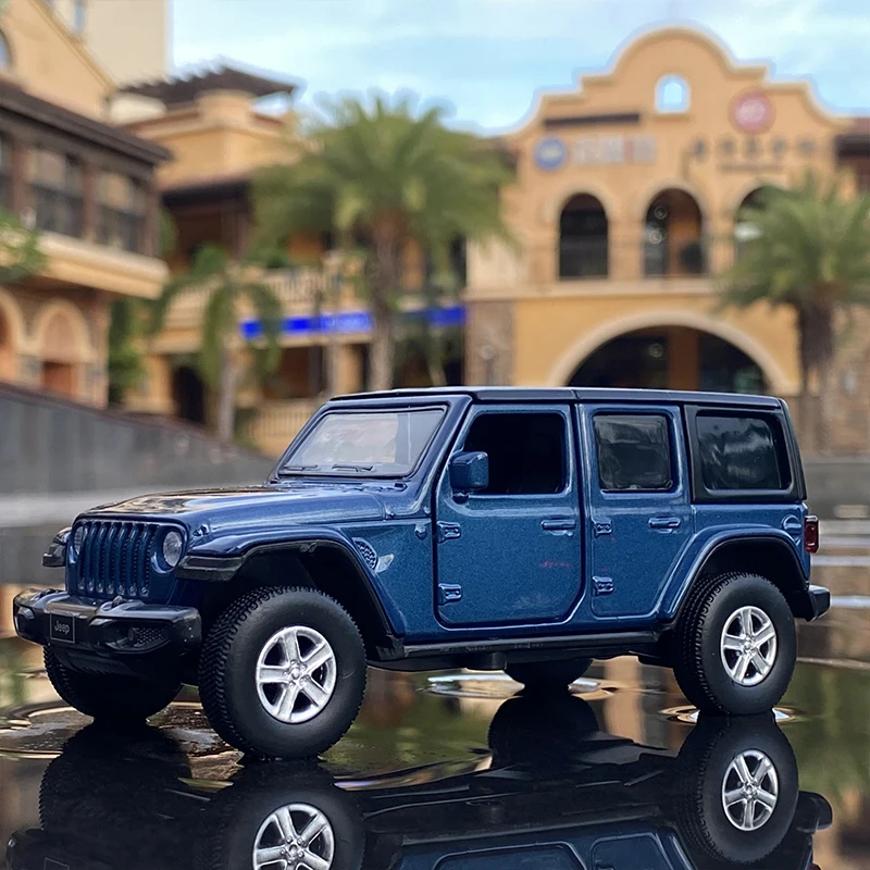 1/36 Jeeps Wrangler Rubicon Alloy Pickup Car Model Diecast Metal Toy Off-road Vehicle Model Simulation Collection Childrens Gift