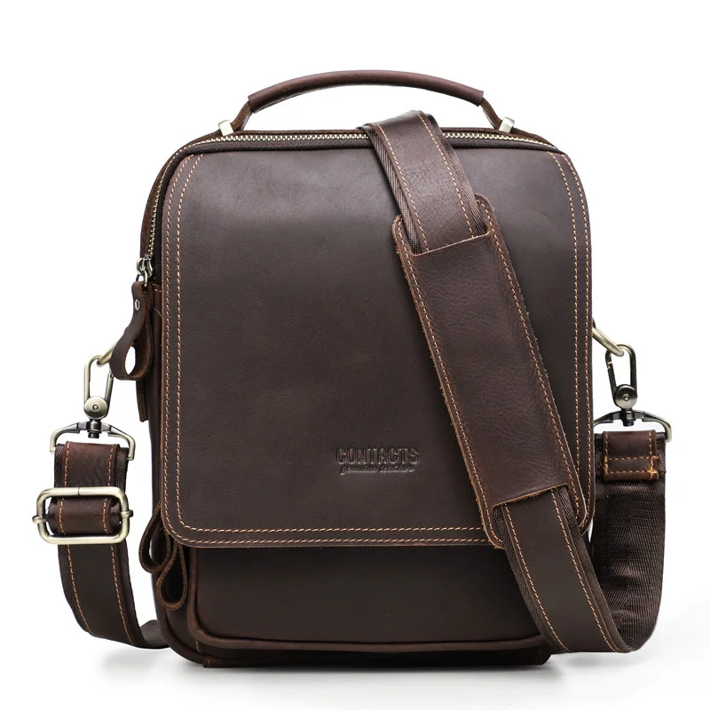 Genuine Leather New Men Cowhide Briefcase Luxury Business Single Shoulder Messenger Bag High Quality Fashion Crossbody Handbag