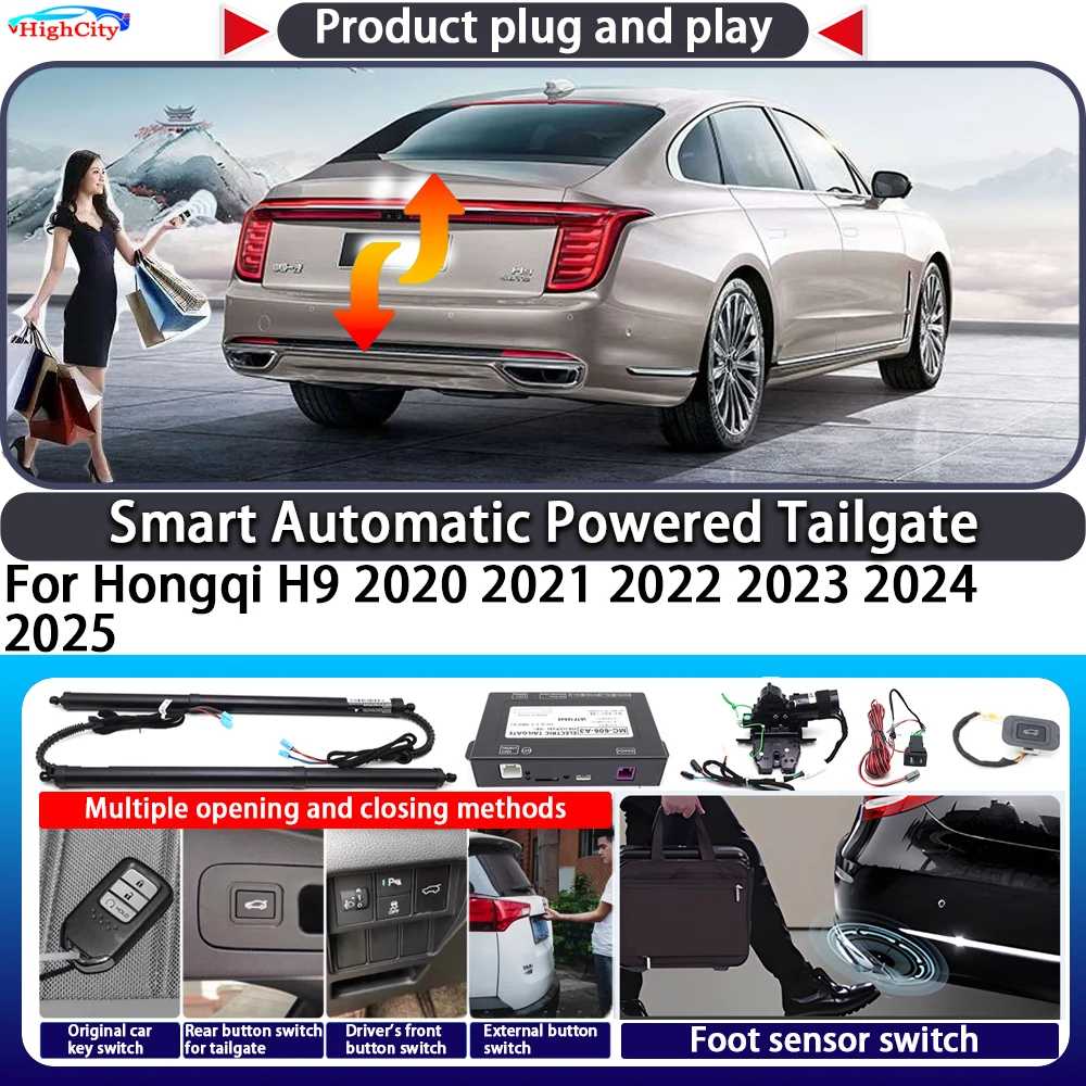 For Hongqi H9 2020 2021 2022 2023 2024 2025 Smart Automatic Powered Tailgate Key Control Trunk Lift Kit Electric Power Tailgate
