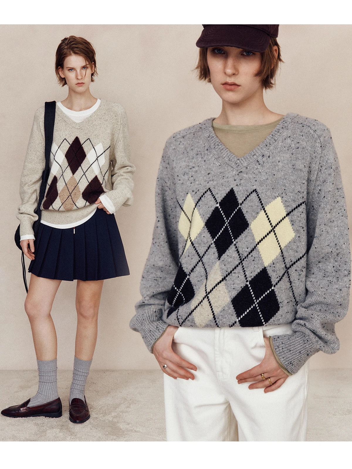 

Вязаный свитер с ретро-узором из шерсти альпаки, мягкий, теплый, с длинными рукавами, женский, модный, на каждый день, с круглым вырезом