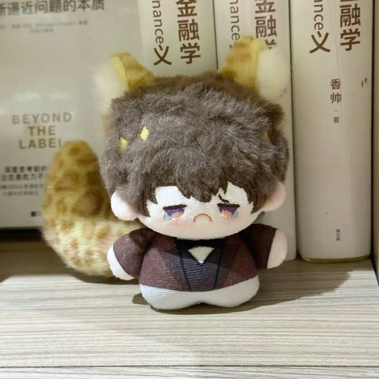 10cm jogo amor e espaço profundo caleb cosplay gato orelha cauda boneca de pelúcia brinquedo fofo maumet fantoche brinquedos menina amigo presente boneca