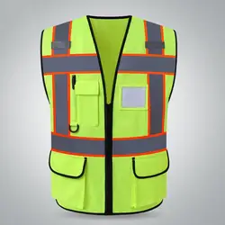 Multi Pocket Vest, Highly Visibility Breathable Vest Yellow