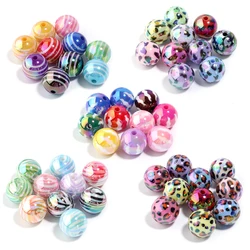 10pcs 15.5mm Plated Color Acrylic Beads Round Pen Balls Bead for DIY Bracelet Necklace Keychain Beadable Jewelry Making Supplies