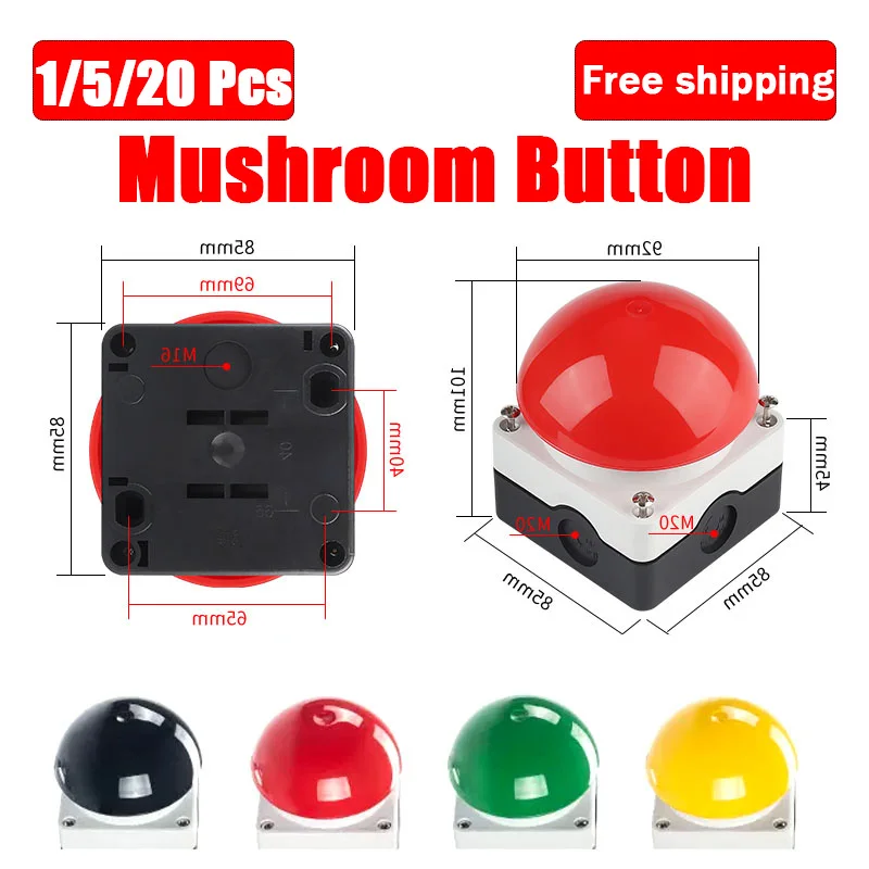 

IP65 Waterproof Mushroom Button Self-Rest Switch Ball Pedal Hand Clap Judges Clap Light Answer Button Switch 1NO 1NC 2NO 2NC