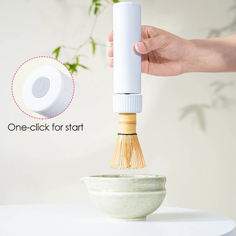 Portable Electric Matcha Whisk Device Rechargeable Quickly Whisking Matcha Blender Tool for Home Tea Room Cafe Whisking Retail