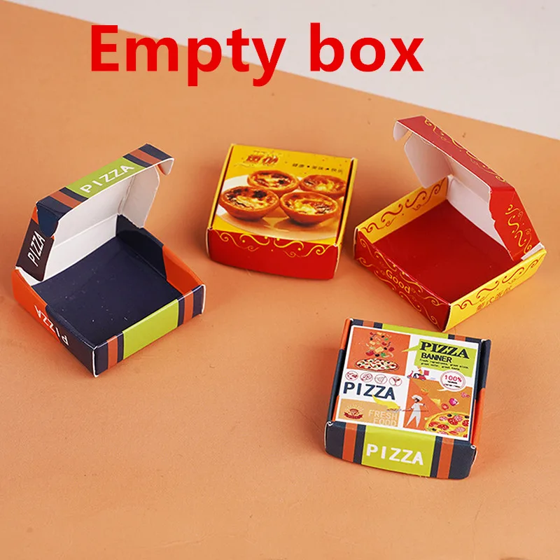 

5 шт. миниатюрная имитация пустой упаковочной коробки для еды, модель яичного пирога, пиццы для кукольного домика, кухонная сцена, ролевые игры, игрушки