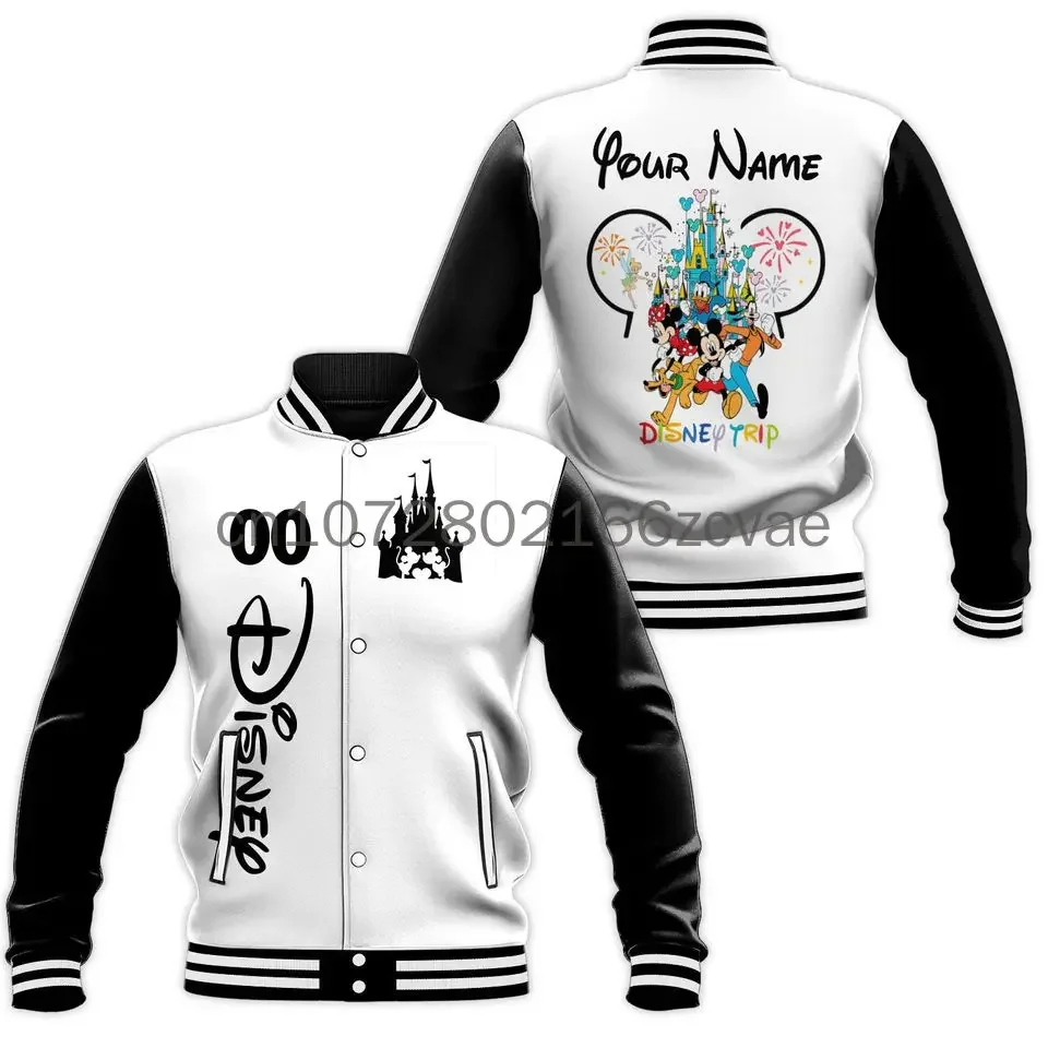 New Customized Disney 100th anniversary  Baseball Jacket Disney Casual Baseball Jacket Oversize Street Men's and Women's Jacket