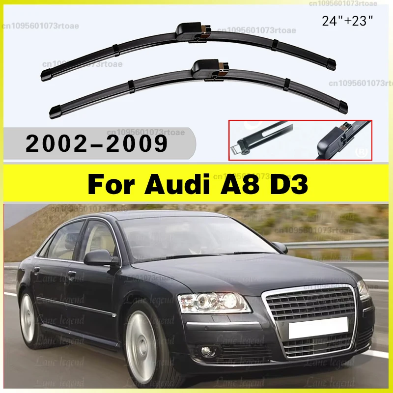 

For Audi A8 D3 2009 2008 2007 2006 2005 2004 2003 2002 2Pcs/set Front Windshield Windscreen Wiper Blades Set 24"23"