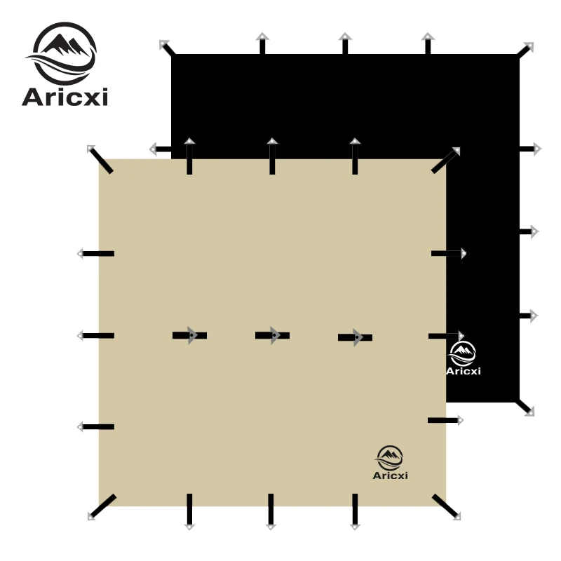 Многофункциональное брезентовое черное пальто Aricxi, укрытие от солнца для кемпинга и выживания, уличный Водонепроницаемый Пляжный навес, телефон 4x4 м