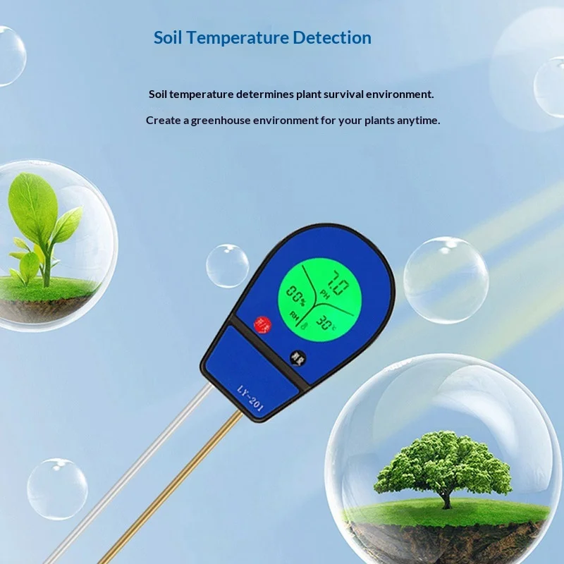 LY201 Soil Moisture Tester pH Horticulture Flower Nutrient Moisture PH Meter Temperature Detection Tester
