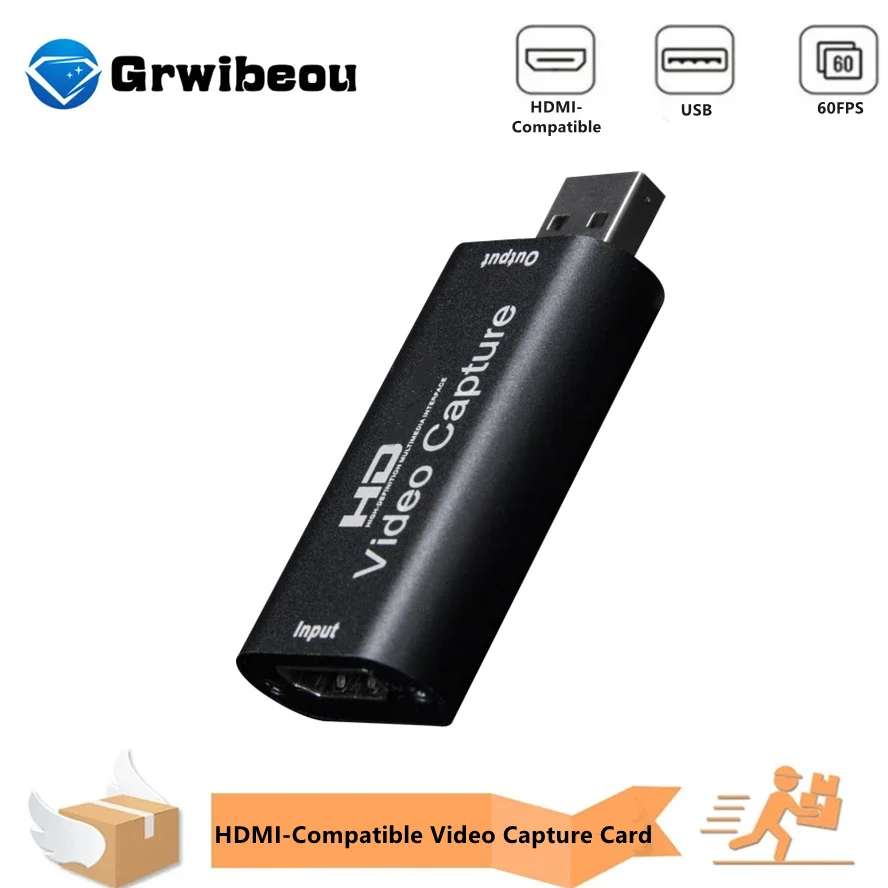 4K HDMI-Compatible Video Capture Card Streaming Board Capture USB 3.0 2.0 Card Grabber Recorder Box for PS4 Game HDTV DVD Camera