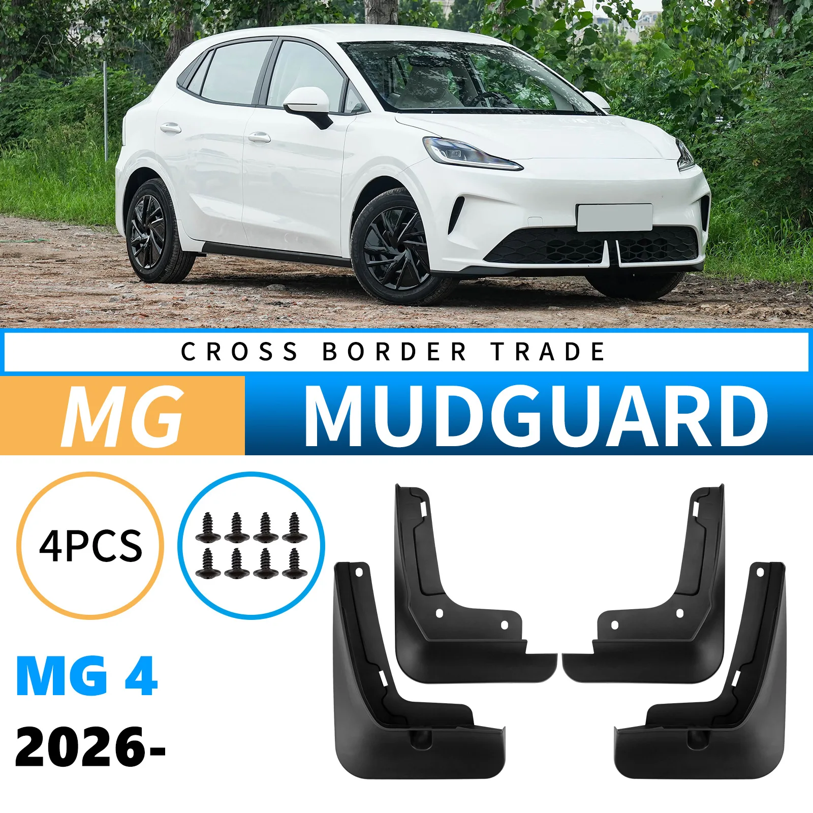 ABS Mud Flaps Splash Guards Mudguards Fenders Flap Guards Car Accessories For MG 4 MG4 Mulan Hatchback 2026 2027 Front Rear 4x