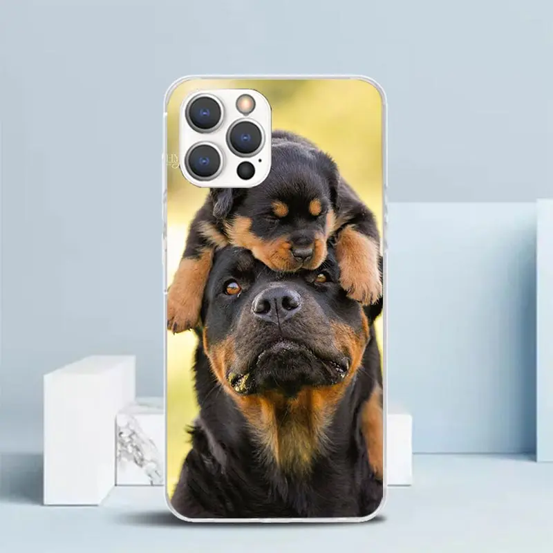 Rottweiler Dog Phone Case For IPhone 16 15 14 13 12 11 Pro Max Mini XR XS X 7 Plus 8 + SE 2020 Soft TPU Back Cover