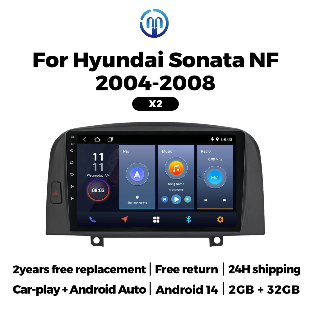 MEKEDE Carplay Android All In One Car Radio Stereo For Hyundai Sonata NF 2004-2008 Car Multimedia Video Player Head Unit WIFI BT