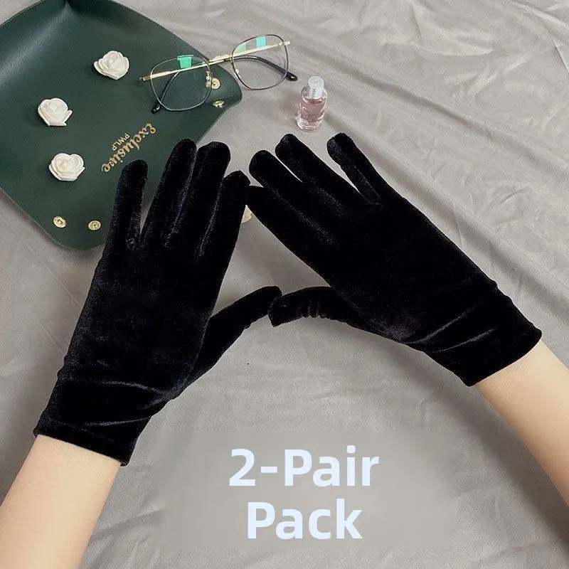 Women's High Elasticity Velvet Gloves Autumn Winter Outdoor Cycling Windproof Driving Warm Square Dancing Long-lasting Wear