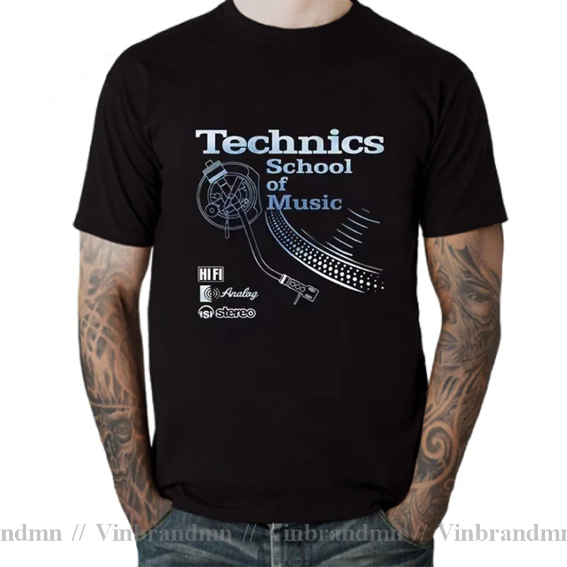 Retro Deejay shirt Long Play tshirt Technics School of Music T shirt men Vintage DJ music T-shirt 2020 Hot Fashion Tops   5.0