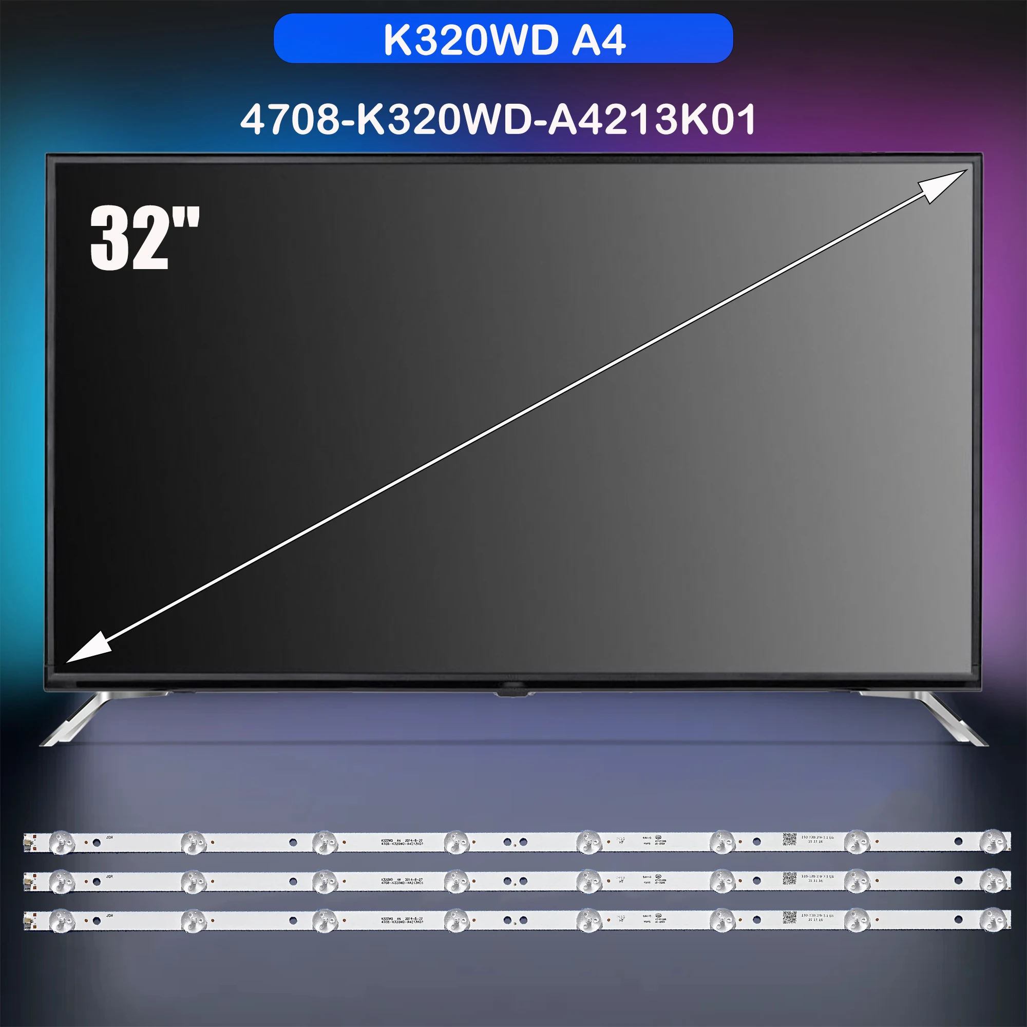 

LED backlight Strip For 32PFL3045 32PFL5040 32PHF5050 D32KH1000 LE32D59 LE32D8800 LE32D99 TF-LED32S34 TF-LED32S35T2 32S1750EV