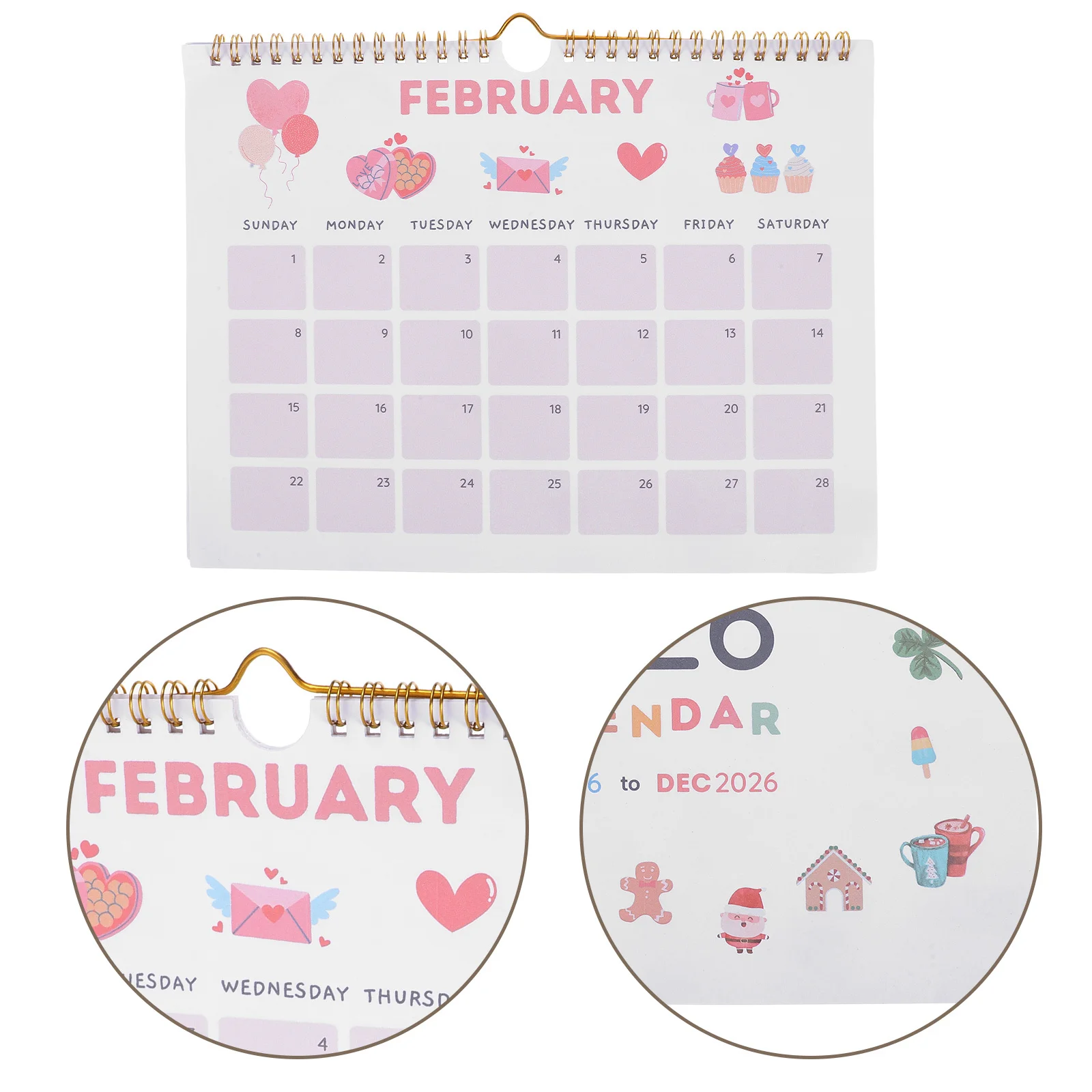 

2026 Monthly Calendar Large Format Hanging Planner Sturdy Paper for School Home Decor Cartoon Accents Modern Style Easy